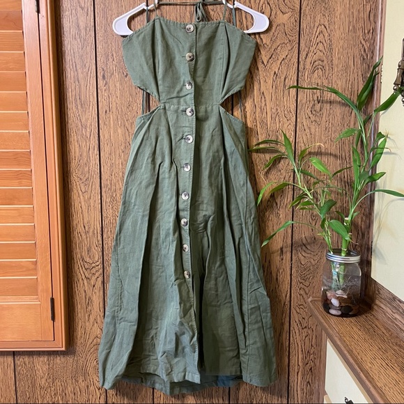 Urban Outfitters Oliver Halter Dress with Cutout WaistSide - Picture 1 of 3